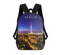 sinyumoney Backpack, Berlin Cityscape Night School Bags Schoolbag, School Bags,Travel Rucksacks Book Bags 3D Printed Cartoon Large Capacity Backpack for Boy And Girl 17inch