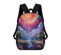 sinyumoney Backpack, Colorful Fantasy Landscape -9 School Bags Schoolbag, School Bags,Travel Rucksacks Book Bags 3D Printed Cartoon Large Capacity Backpack for Boy And Girl 17inch