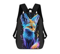sinyumoney Backpack, Colorful Fox Portrait -5 School Bags Schoolbag, School Bags,Travel Rucksacks Book Bags 3D Printed Cartoon Large Capacity Backpack for Boy And Girl 17inch