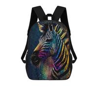 sinyumoney Backpack, Colorful Zebra Portrait School Bags Schoolbag, School Bags,Travel Rucksacks Book Bags 3D Printed Cartoon Large Capacity Backpack for Boy And Girl 17inch