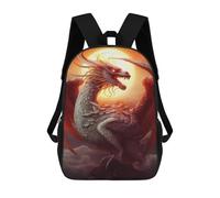 sinyumoney Backpack, Dragon Sunset Majesty School Bags Schoolbag, School Bags,Travel Rucksacks Book Bags 3D Printed Cartoon Large Capacity Backpack for Boy And Girl 17inch