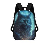 sinyumoney Backpack, Enchanted Forest Cat -4 School Bags Schoolbag, School Bags,Travel Rucksacks Book Bags 3D Printed Cartoon Large Capacity Backpack for Boy And Girl 17inch