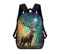 sinyumoney Backpack, Enchanted Forest Deer -23 School Bags Schoolbag, School Bags,Travel Rucksacks Book Bags 3D Printed Cartoon Large Capacity Backpack for Boy And Girl 17inch