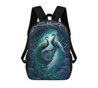 sinyumoney Backpack, Enchanted Peacock Pair in Moonlight School Bags Schoolbag, School Bags,Travel Rucksacks Book Bags 3D Printed Cartoon Large Capacity Backpack for Boy And Girl 17inch