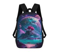sinyumoney Backpack, Fantasy Alien Planet Landscape School Bags Schoolbag, School Bags,Travel Rucksacks Book Bags 3D Printed Cartoon Large Capacity Backpack for Boy And Girl 17inch