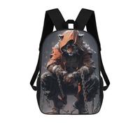 sinyumoney Backpack, Fantasy Tiger Warrior in Chains School Bags Schoolbag, School Bags,Travel Rucksacks Book Bags 3D Printed Cartoon Large Capacity Backpack for Boy And Girl 17inch