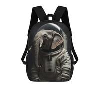 sinyumoney Backpack for Boys Girls 3d Print Astronaut Elephant Bookbag Elementary School Kids Casual Travel Bag Laptop Daypack 17inch