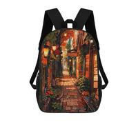 sinyumoney Backpack for Boys Girls 3d Print Autumn Street Bookbag Elementary School Kids Casual Travel Bag Laptop Daypack 17inch