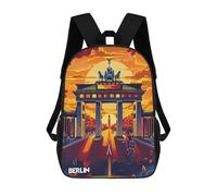 sinyumoney Backpack for Boys Girls 3d Print Berlin Sunset Bookbag Elementary School Kids Casual Travel Bag Laptop Daypack 17inch