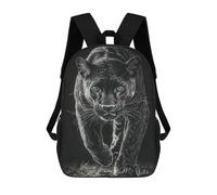 sinyumoney Backpack for Boys Girls 3d Print Black Panther Scratchboard Art Print-1 Bookbag Elementary School Kids Casual Travel Bag Laptop Daypack 17inch