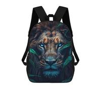 sinyumoney Backpack for Boys Girls 3d Print Blue-Eyed Lion in Shadows Bookbag Elementary School Kids Casual Travel Bag Laptop Daypack 17inch