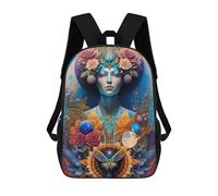 sinyumoney Backpack for Boys Girls 3d Print Celestial Blossom Portrait Bookbag Elementary School Kids Casual Travel Bag Laptop Daypack 17inch