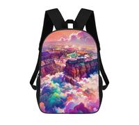 sinyumoney Backpack for Boys Girls 3d Print Cloud-Covered Canyon Bookbag Elementary School Kids Casual Travel Bag Laptop Daypack 17inch