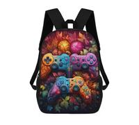 sinyumoney Backpack for Boys Girls 3d Print Colorful Autumn Gaming Controllers Bookbag Elementary School Kids Casual Travel Bag Laptop Daypack 17inch