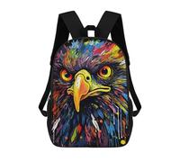 sinyumoney Backpack for Boys Girls 3d Print Colorful Eagle Portrait Bookbag Elementary School Kids Casual Travel Bag Laptop Daypack 17inch