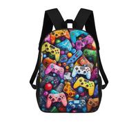 sinyumoney Backpack for Boys Girls 3d Print Colorful Game Controllers Bookbag Elementary School Kids Casual Travel Bag Laptop Daypack 17inch