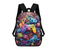 sinyumoney Backpack for Boys Girls 3d Print Colorful Gaming Controllers -9 Bookbag Elementary School Kids Casual Travel Bag Laptop Daypack 17inch