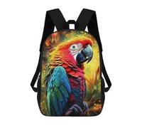sinyumoney Backpack for Boys Girls 3d Print Colorful Macaw Portrait Bookbag Elementary School Kids Casual Travel Bag Laptop Daypack 17inch