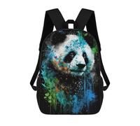 sinyumoney Backpack for Boys Girls 3d Print Colorful Panda Art Print-4 Bookbag Elementary School Kids Casual Travel Bag Laptop Daypack 17inch
