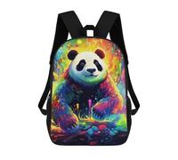 sinyumoney Backpack for Boys Girls 3d Print Colorful Panda Fantasy Bookbag Elementary School Kids Casual Travel Bag Laptop Daypack 17inch
