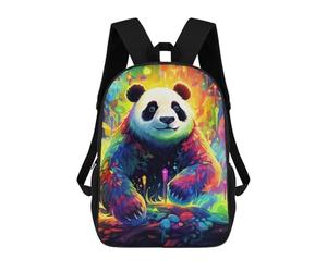 sinyumoney Backpack for Boys Girls 3d Print Colorful Panda Fantasy Bookbag Elementary School Kids Casual Travel Bag Laptop Daypack 17inch