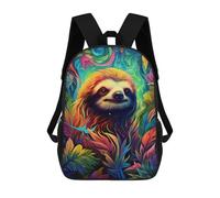 sinyumoney Backpack for Boys Girls 3d Print Colorful Sloth Illustration Bookbag Elementary School Kids Casual Travel Bag Laptop Daypack 17inch