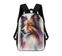 sinyumoney Backpack for Boys Girls 3d Print Colorful Watercolor Dog Portrait -1 Bookbag Elementary School Kids Casual Travel Bag Laptop Daypack 17inch