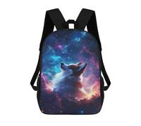 sinyumoney Backpack for Boys Girls 3d Print Cosmic Corgi Wallpaper Bookbag Elementary School Kids Casual Travel Bag Laptop Daypack 17inch