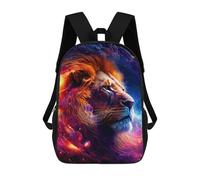 sinyumoney Backpack for Boys Girls 3d Print Cosmic Lion Majesty -1 Bookbag Elementary School Kids Casual Travel Bag Laptop Daypack 17inch
