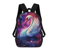 sinyumoney Backpack for Boys Girls 3d Print Cosmic Swan Painting-2 Bookbag Elementary School Kids Casual Travel Bag Laptop Daypack 17inch