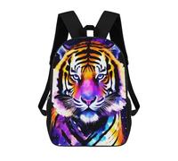 sinyumoney Backpack for Boys Girls 3d Print Cosmic Tiger Portrait-3 Bookbag Elementary School Kids Casual Travel Bag Laptop Daypack 17inch