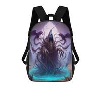 sinyumoney Backpack for Boys Girls 3d Print Dark Fantasy Demon Artwork Bookbag Elementary School Kids Casual Travel Bag Laptop Daypack 17inch