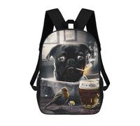 sinyumoney Backpack for Boys Girls 3d Print Dog Smoking And Drinking Bookbag Elementary School Kids Casual Travel Bag Laptop Daypack 17inch