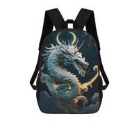 sinyumoney Backpack for Boys Girls 3d Print Dragon Moonlit Sky -12 Bookbag Elementary School Kids Casual Travel Bag Laptop Daypack 17inch