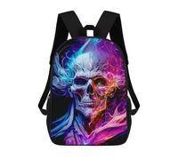 sinyumoney Backpack for Boys Girls 3d Print Electric Skull Artwork Bookbag Elementary School Kids Casual Travel Bag Laptop Daypack 17inch
