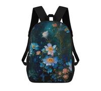 sinyumoney Backpack for Boys Girls 3d Print Enchanted Floral Garden Bookbag Elementary School Kids Casual Travel Bag Laptop Daypack 17inch
