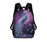sinyumoney Backpack for Boys Girls 3d Print Enchanted Peacock Fantasy Bookbag Elementary School Kids Casual Travel Bag Laptop Daypack 17inch