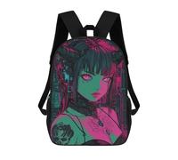 sinyumoney Backpack for Boys Girls 3d Print Female Character Art Bookbag Elementary School Kids Casual Travel Bag Laptop Daypack 17inch