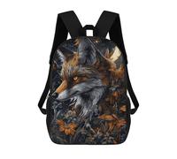 sinyumoney Backpack for Boys Girls 3d Print Fox Moonlit Night Wildlife Art Print Bookbag Elementary School Kids Casual Travel Bag Laptop Daypack 17inch