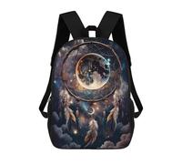 sinyumoney Backpack for Boys Girls 3d Print Galactic Dreamcatcher -3 Bookbag Elementary School Kids Casual Travel Bag Laptop Daypack 17inch