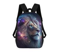 sinyumoney Backpack for Boys Girls 3d Print Galactic Lion Majesty -3 Bookbag Elementary School Kids Casual Travel Bag Laptop Daypack 17inch
