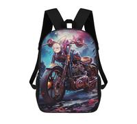 sinyumoney Backpack for Boys Girls 3d Print Galactic Motorcycle Dreamscape Bookbag Elementary School Kids Casual Travel Bag Laptop Daypack 17inch