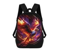 sinyumoney Backpack for Boys Girls 3d Print Galactic Phoenix Rise Artwork Bookbag Elementary School Kids Casual Travel Bag Laptop Daypack 17inch