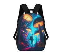 sinyumoney Backpack for Boys Girls 3d Print Glowing Mushroom Forest-1 Bookbag Elementary School Kids Casual Travel Bag Laptop Daypack 17inch