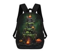 sinyumoney Backpack for Boys Girls 3d Print Halloween Spider Web Cake Bookbag Elementary School Kids Casual Travel Bag Laptop Daypack 17inch