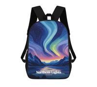 sinyumoney Backpack for Boys Girls 3d Print Iceland Northern Lights Bookbag Elementary School Kids Casual Travel Bag Laptop Daypack 17inch