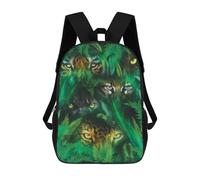 sinyumoney Backpack for Boys Girls 3d Print Jungle Eyes Bookbag Elementary School Kids Casual Travel Bag Laptop Daypack 17inch