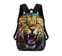 sinyumoney Backpack for Boys Girls 3d Print Leopard Roar Wild Energy Bookbag Elementary School Kids Casual Travel Bag Laptop Daypack 17inch