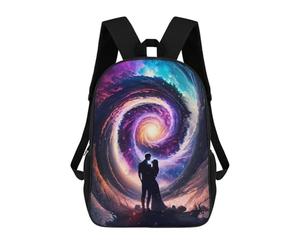 sinyumoney Backpack for Boys Girls 3d Print Love in The Cosmic Spiral Bookbag Elementary School Kids Casual Travel Bag Laptop Daypack 17inch