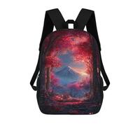sinyumoney Backpack for Boys Girls 3d Print Magical Red Forest Pathway Bookbag Elementary School Kids Casual Travel Bag Laptop Daypack 17inch